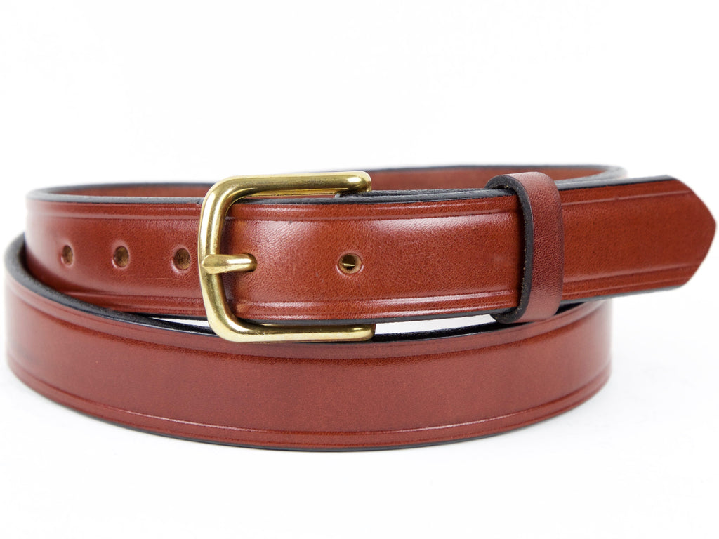 Handmade Chestnut Brown Bridle Leather Dress Belt – Marakesh Leather