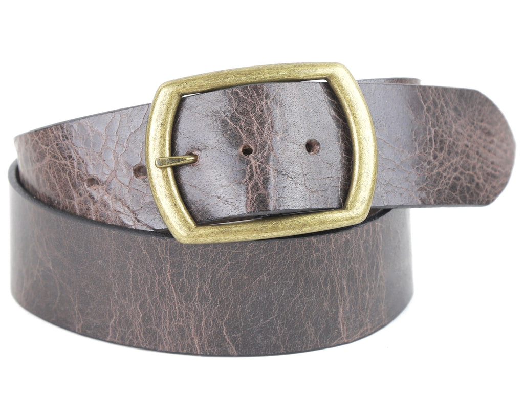 Distressed Brown Wide Leather Belt | Marakesh Leather