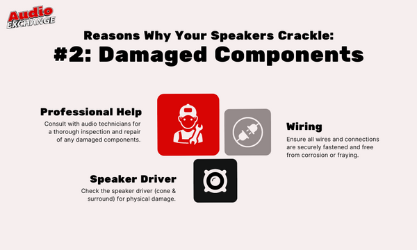 Infographic outlines how bad components can lead to speaker crackling.