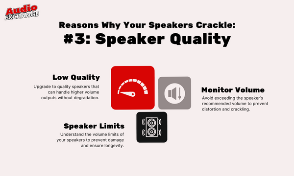 Infographic outlines how bad speaker quality can lead to speaker crackling.
