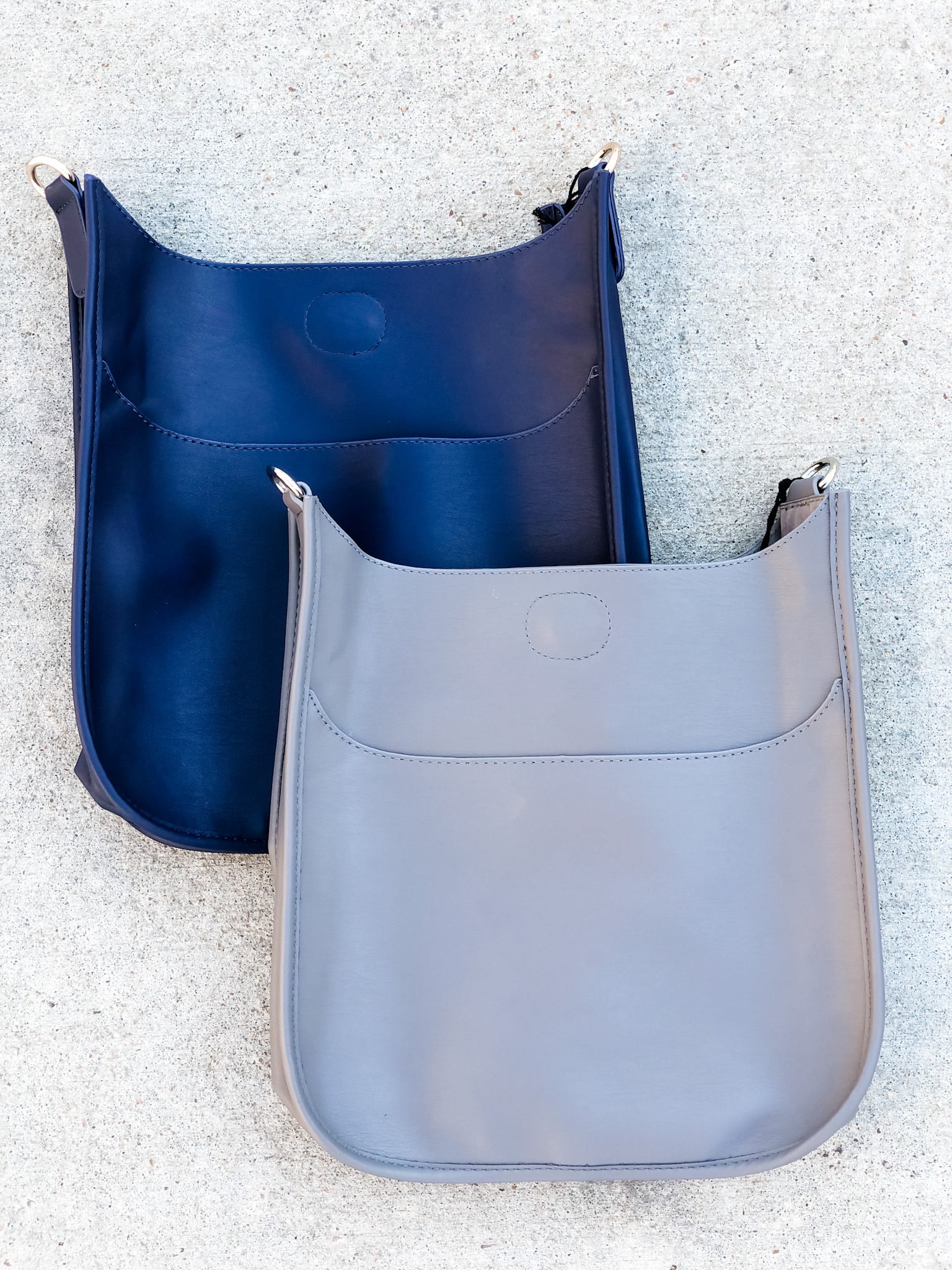 navy leather messenger bag