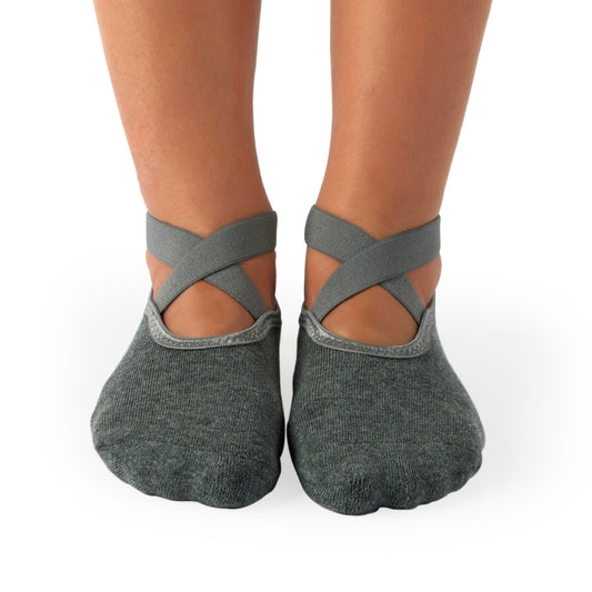 Light Grey Non-Slip Barre/Yoga/Pilates Socks – Prickly pear me