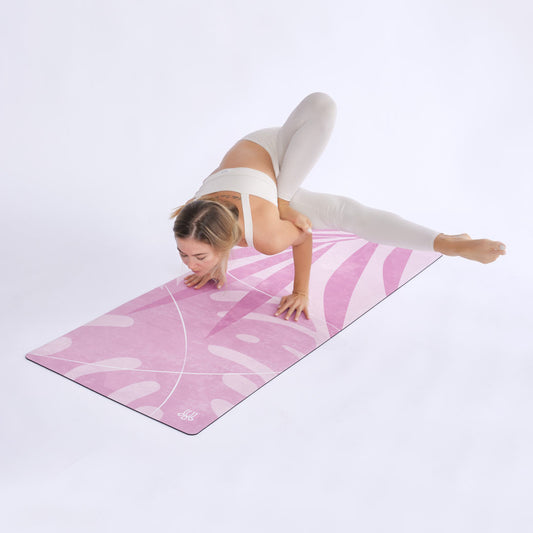 OMBRE LOGO Non-Slip Suede Top 4mm Thick Yoga Mat With Strap