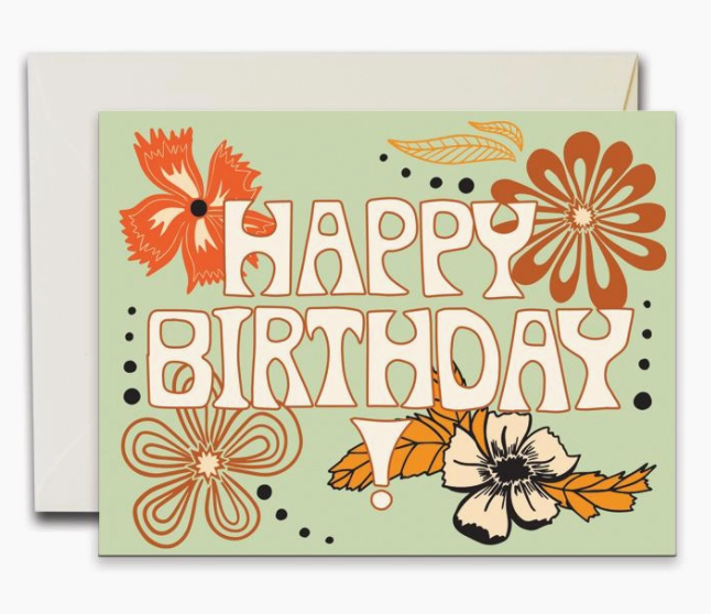 Happy Birthday Flowers   Note Card   The Rainbow Vision