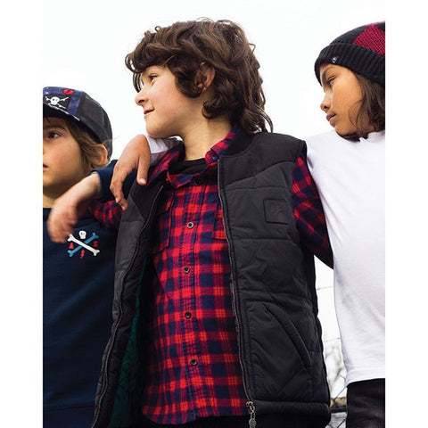 Alphabet Soup The Downlow vest, with quilted jersey cotton lining.
