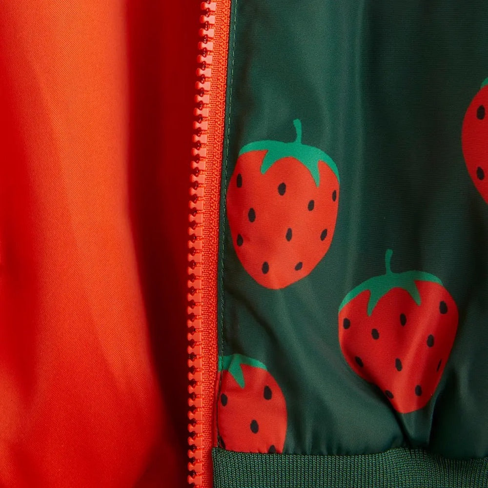 Mini Rodini Strawberries Baseball Jacket Green | Tiny People