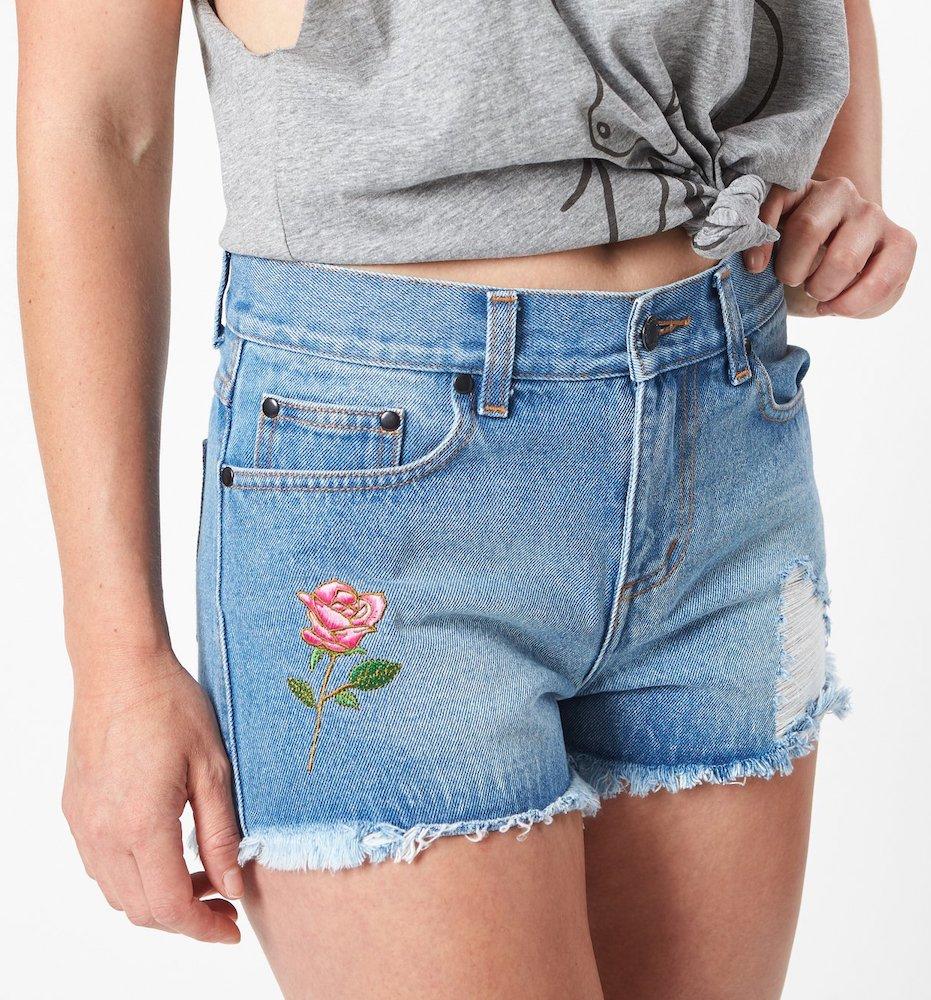 tiny denim shorts