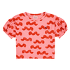 Waves All Over Puffed Sleeve T-Shirt