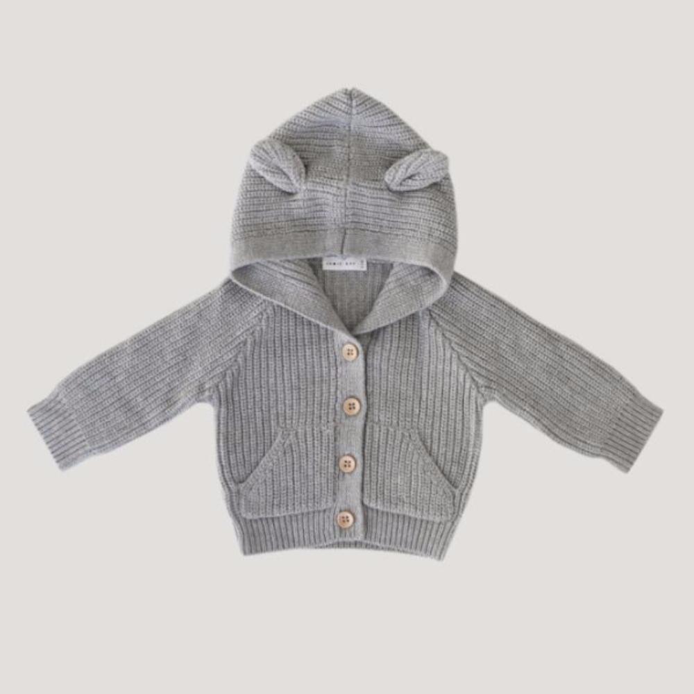 Jamie Kay Bear Cardigan Grey Cardigan - Clothing Pants and More for Kids at Up to 50% Off,Sweet and Stylish Clothes for Kids of All AgesCool Kids Clothes