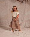 Rylee and Cru Tiered Midi Skirt Chocolate Floral | lincolnstreetwatsonville