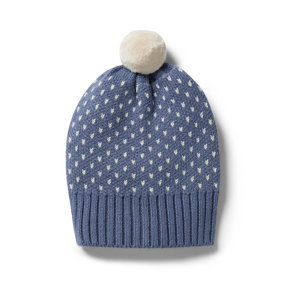 Wilson & Frenchy Knitted Fleck Hat Blue Depths | suiteyosemite