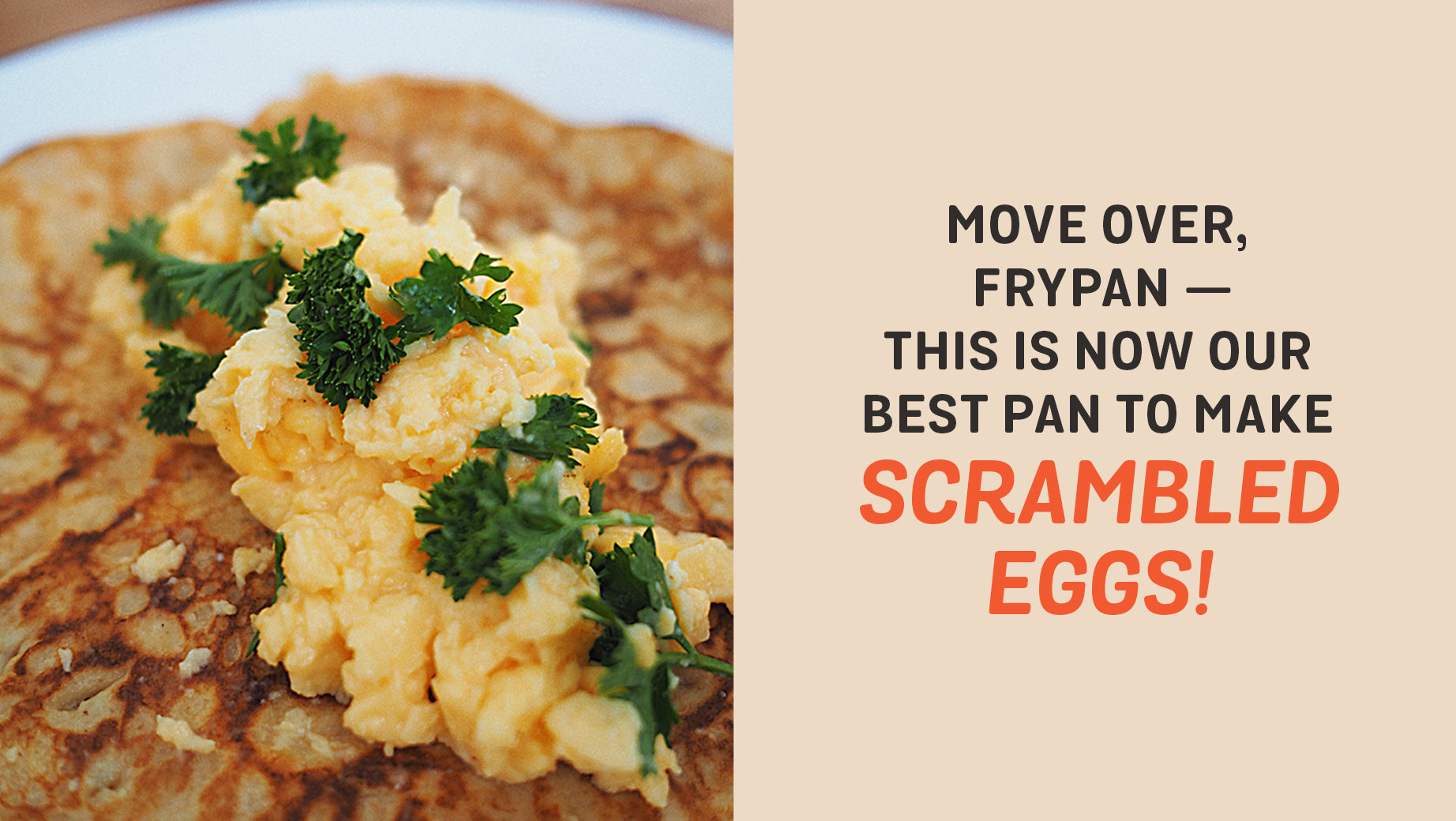 Move over the frypan and make the scrambled eggs with accent nonstick saucier