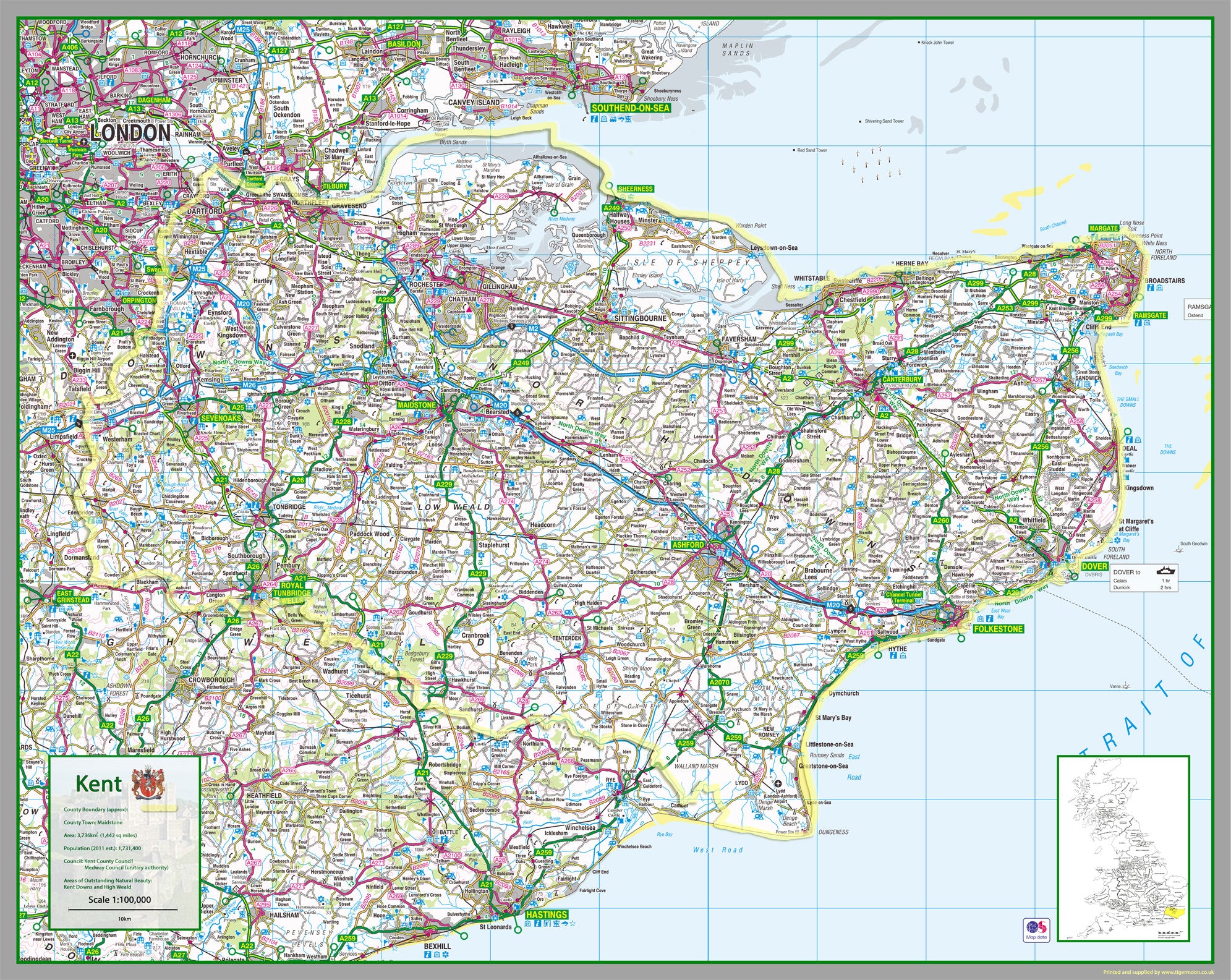 Detailed Map Of Kent Kent County Map | I Love Maps