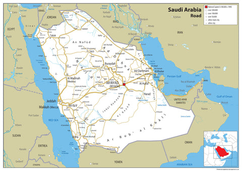 Saudi Arabia Road Map | I Love Maps