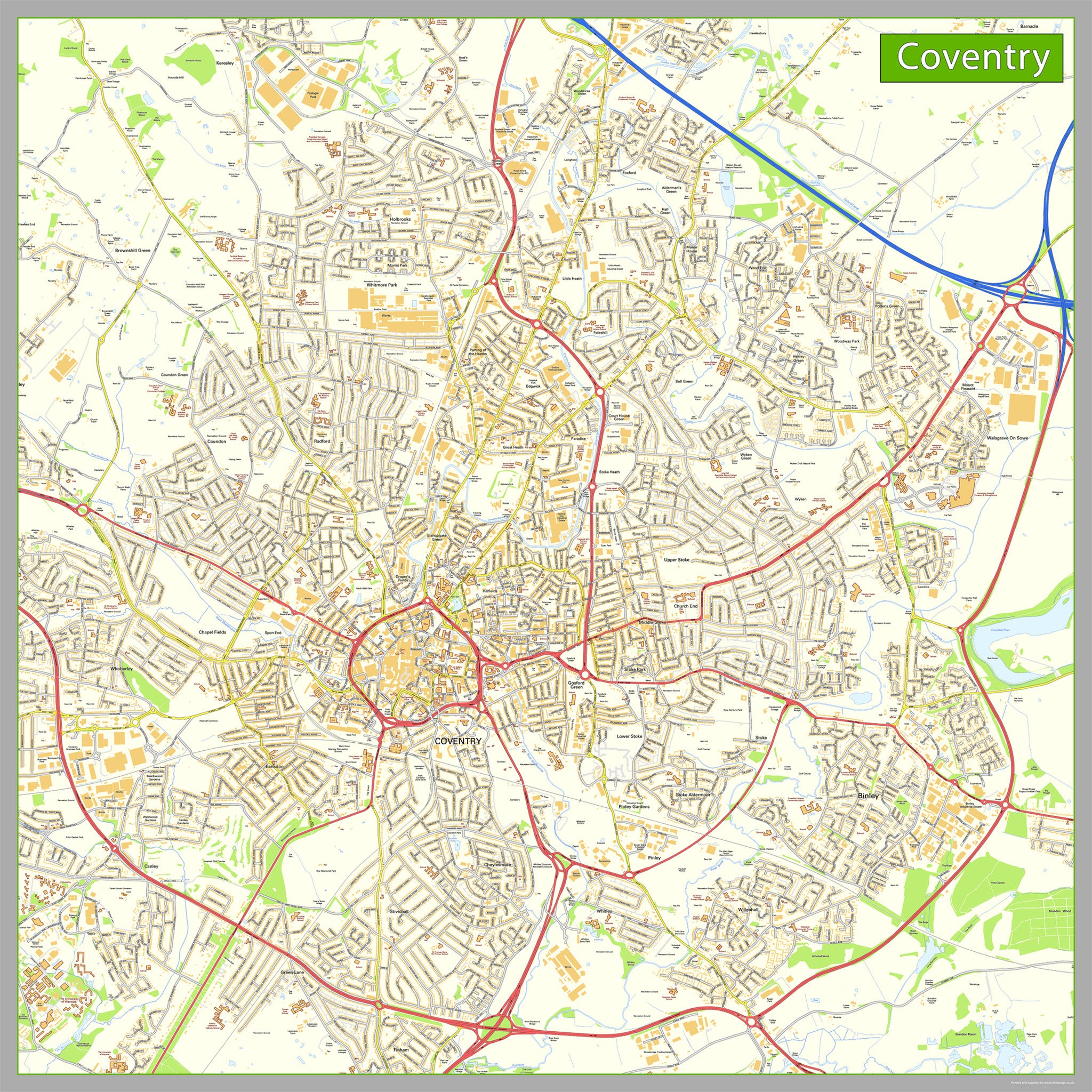 Street Map Of Coventry Coventry Street Map | I Love Maps