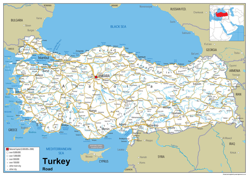 Turkey Road Map | I Love Maps