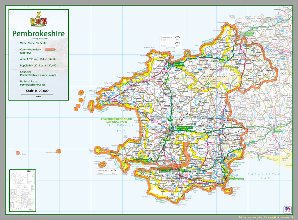 Pembrokeshire County Map I Love Maps   1 8b49b99c 4117 45d5 A53f F9b05f8b7fcb 1024x1024 