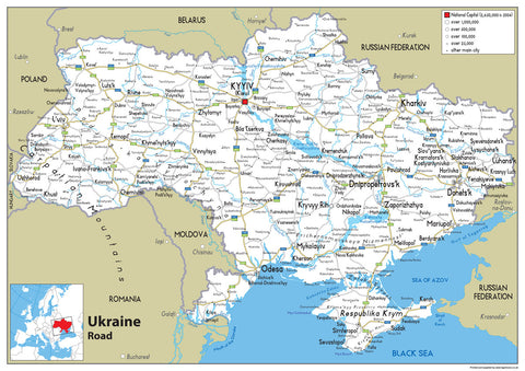 Ukraine Road Map | I Love Maps