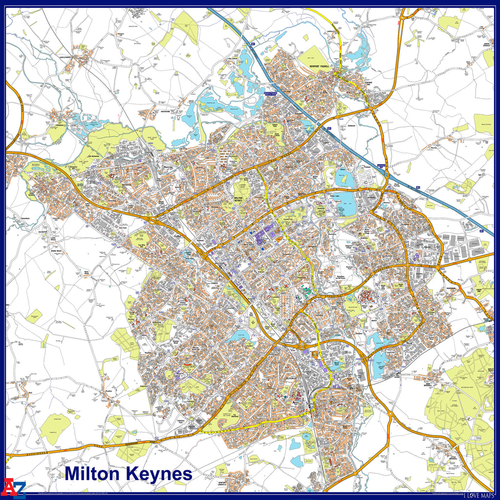 milton keynes map Milton Keynes 15k X 15k A Z Map I Love Maps