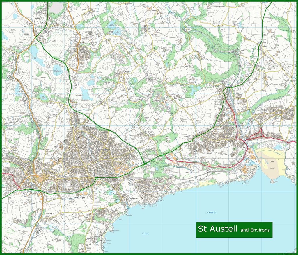 map of st austell St Austell Street Coastal Area Map I Love Maps map of st austell