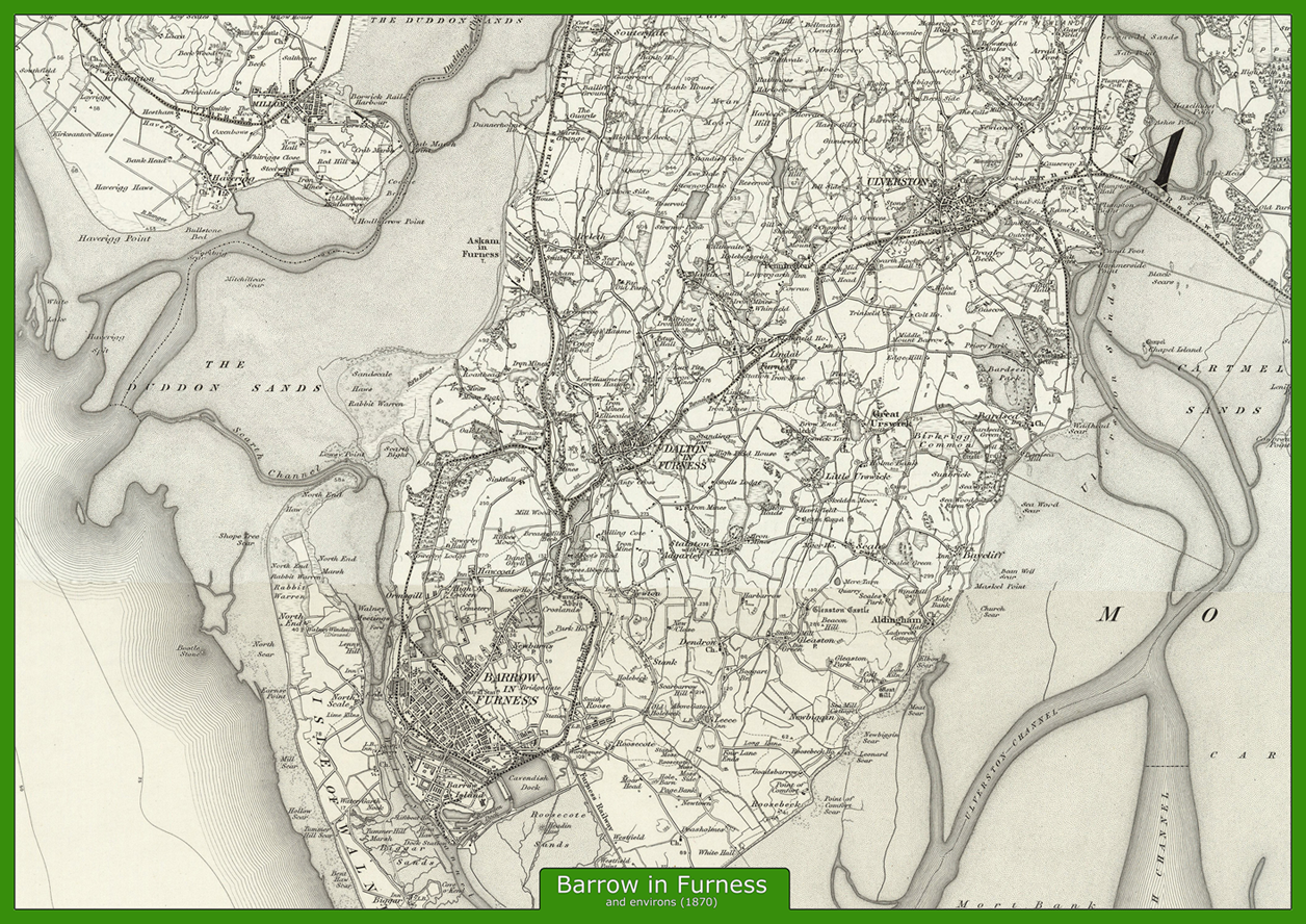 Street Map Of Barrow In Furness Barrow-In-Furness And Environs Ordnance Survey Map 1870 | I Love Maps