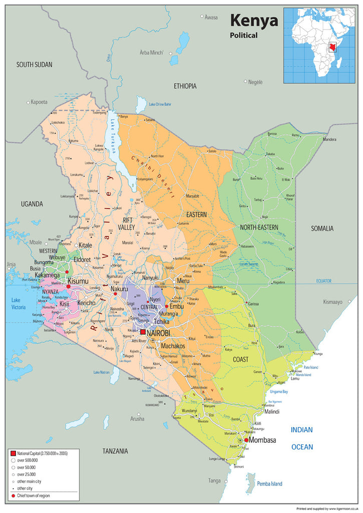 Kenya Political Map | I Love Maps