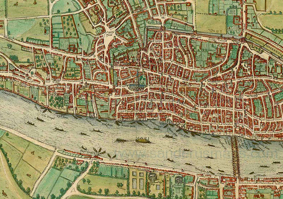 Antique Map of Elizabethan London by Braun & Hogenberg - 1572 | I Love Maps