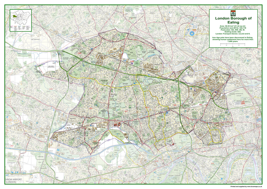 Ealing London Borough Map I Love Maps