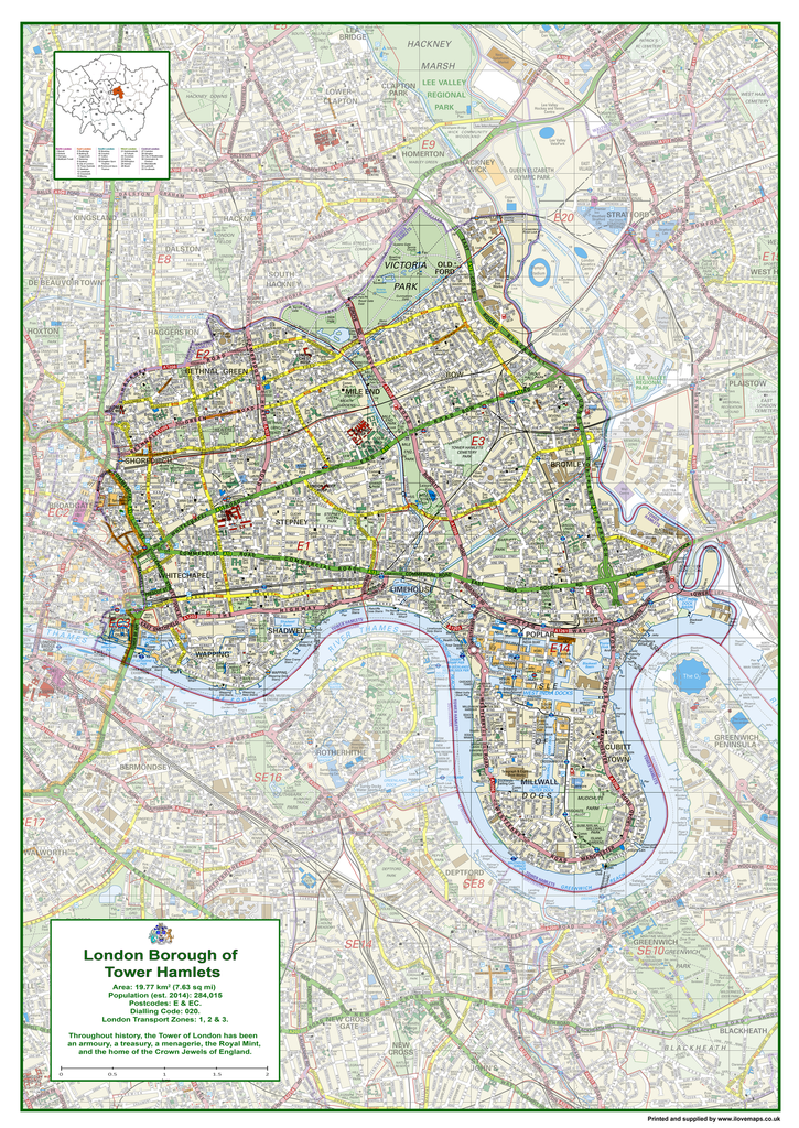 Tower Hamlets London Borough Map I Love Maps   Tower Hamlets 1024x1024 