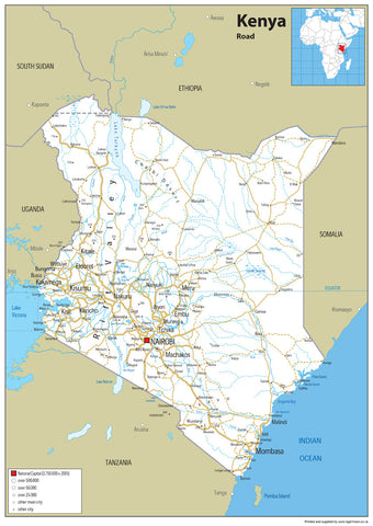 Kenya Road Map | I Love Maps