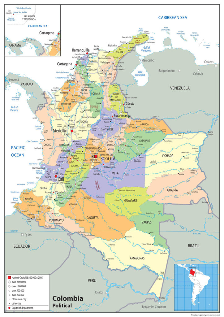 Colombia Political Map | I Love Maps
