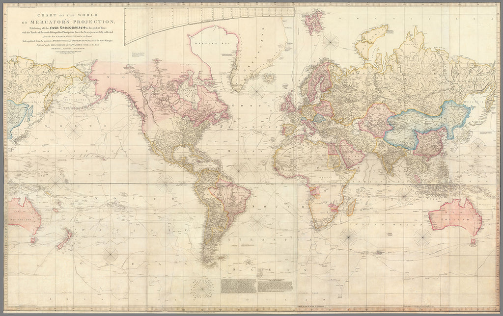 1768 James Cook Map (160x 100cm) | I Love Maps