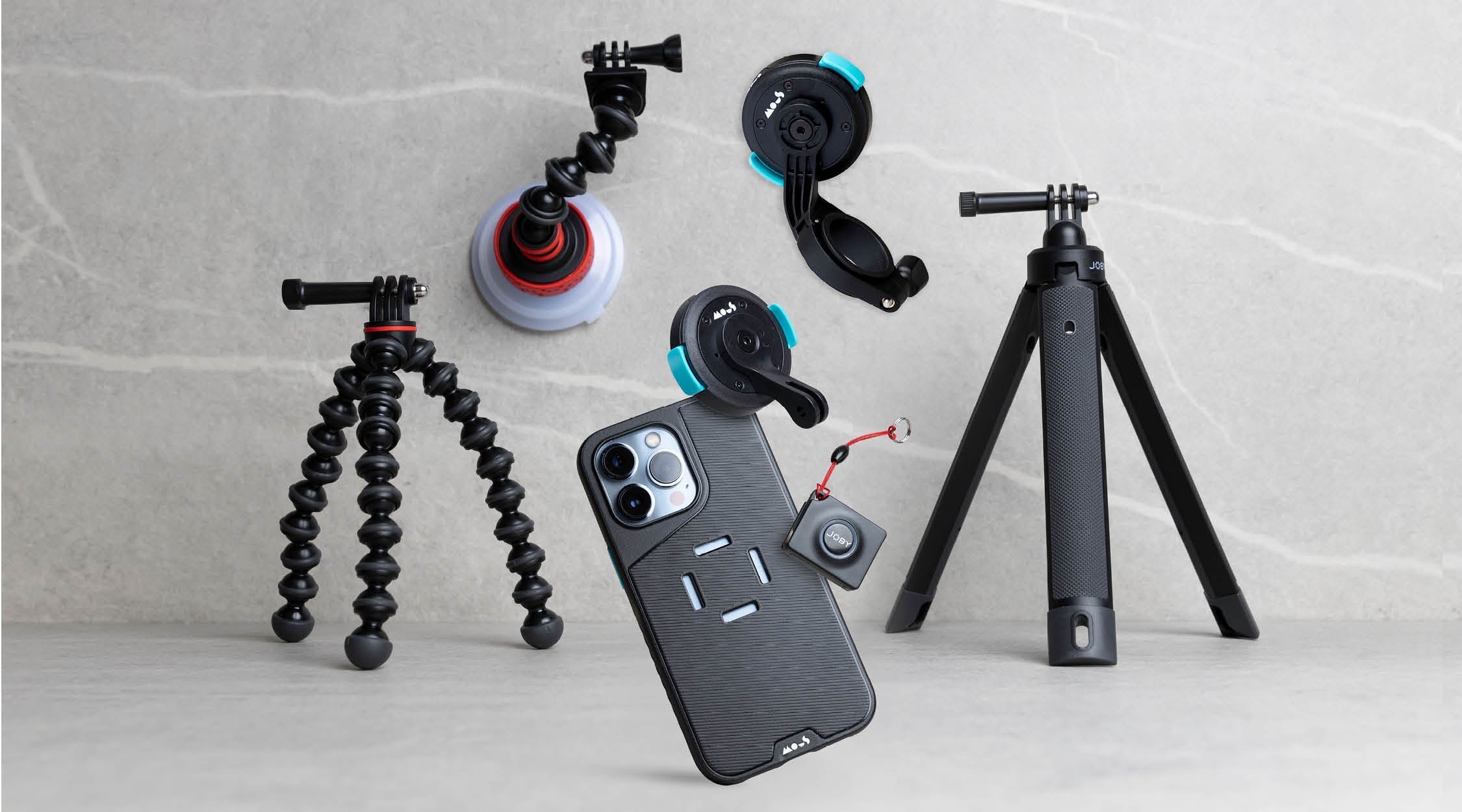 IntraLock secure phone mounts: bike mount, content creation mount and Evolution hard locking phone case for iPhone 13