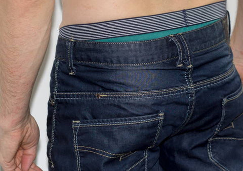 picture of boxer shorts showing over jeans