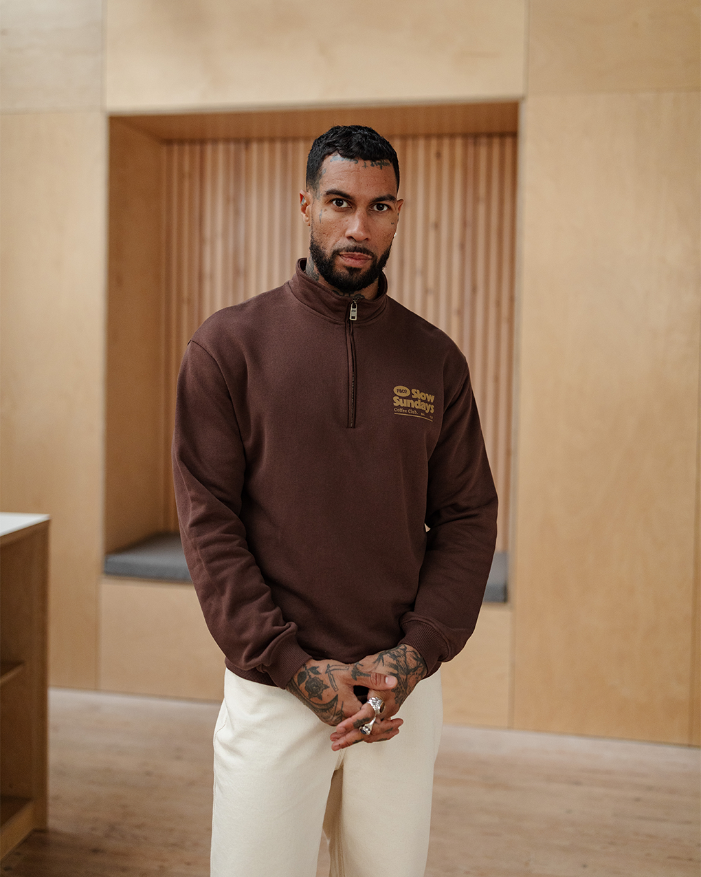 Slow Sundays 1/4 Zip Jersey - Washed Brown