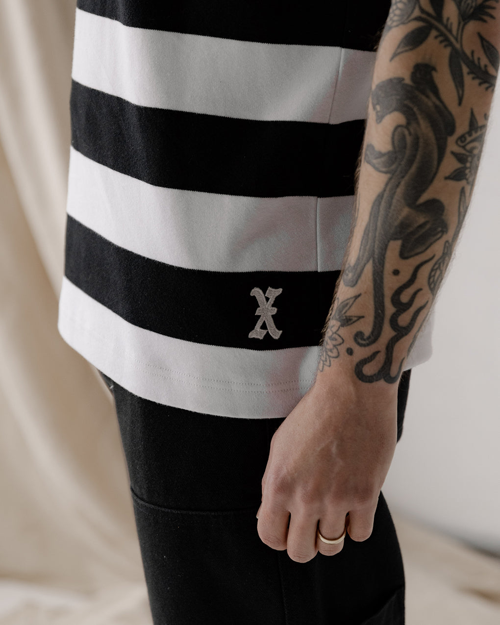 Crafted Heavyweight T-Shirt - Moto Stripe