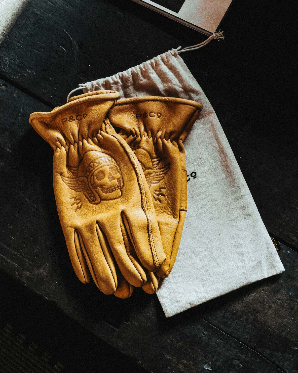 bronze leather gloves