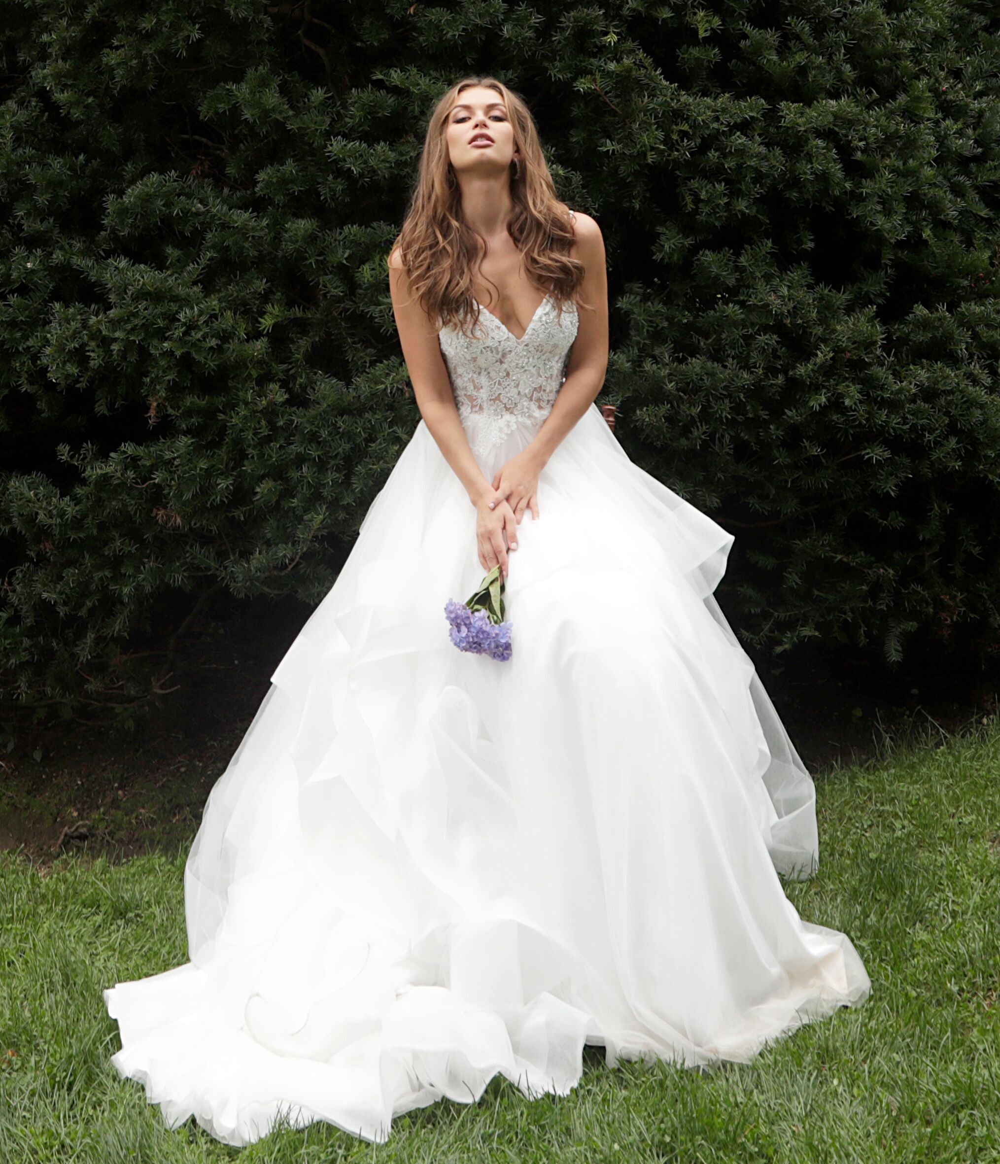 white embroidered wedding dress