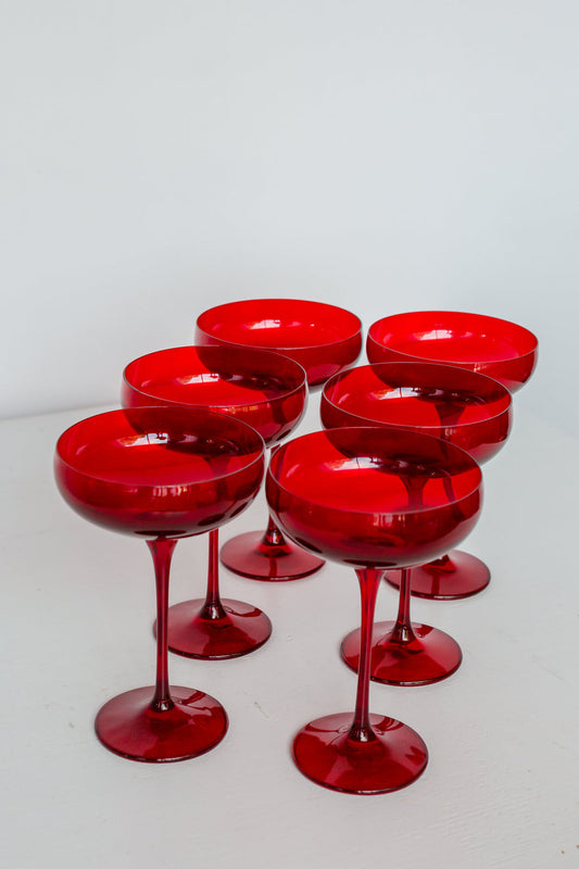Estelle Colored Wine Stemware - Set of 6 {Red}