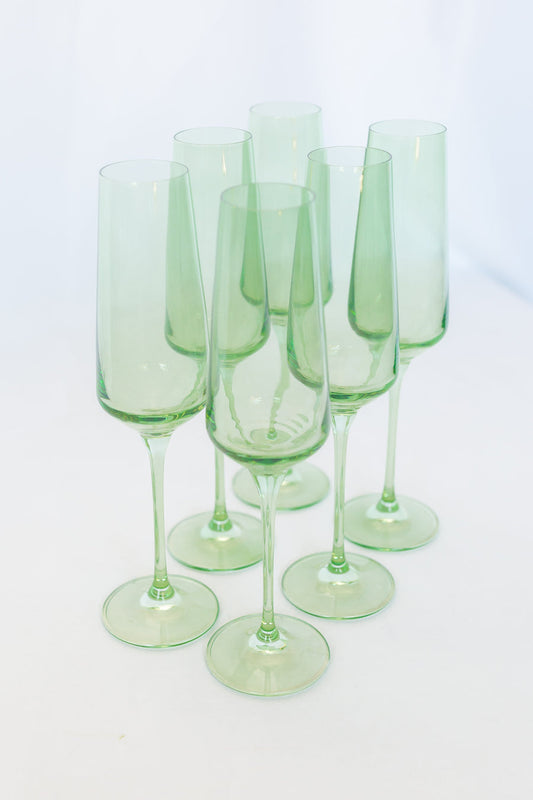 Estelle Colored Glass Estelle Color 2-Piece Champagne Flute Glass Set Gray Smoke