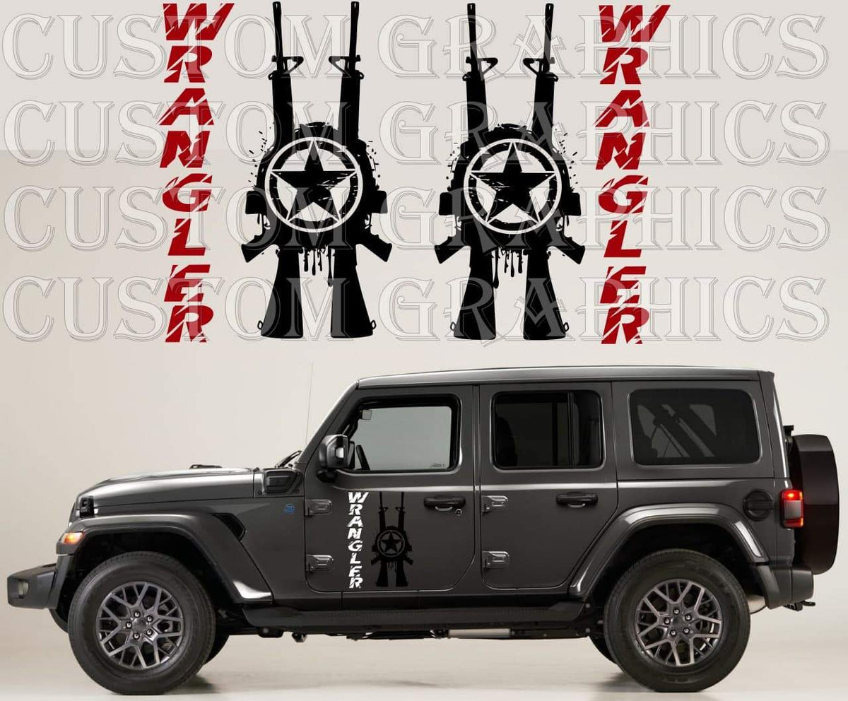 M-16 USA logo Design Graphic Stickers Compatible with Jeep Wrangler –  Brothers Graphics