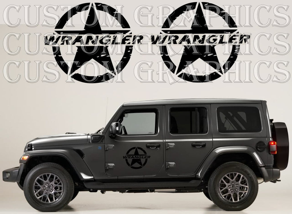 New 4xE Star Design Graphic Stickers Compatible with Jeep Wrangler –  Brothers Graphics