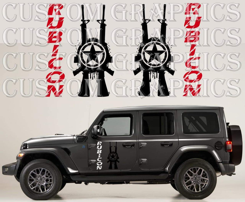 New Gun Design Graphic Stickers Compatible with Jeep Wrangler – Brothers  Graphics