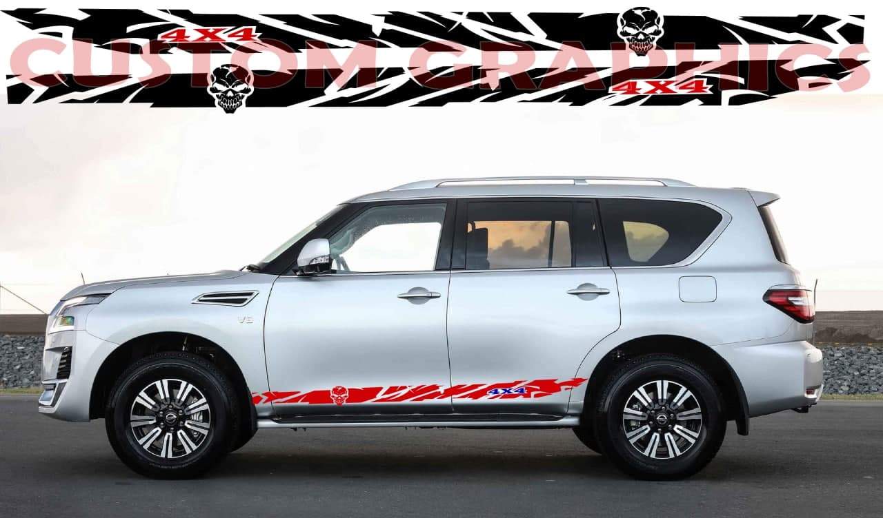NEW Skull Graphic Vinyl Stripes Compatible with Nissan