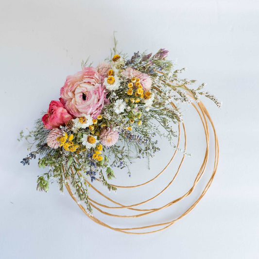 Ranunculus Dried Bridal bouquet / Eucalyptus Dry Flower Wedding, Rusti
