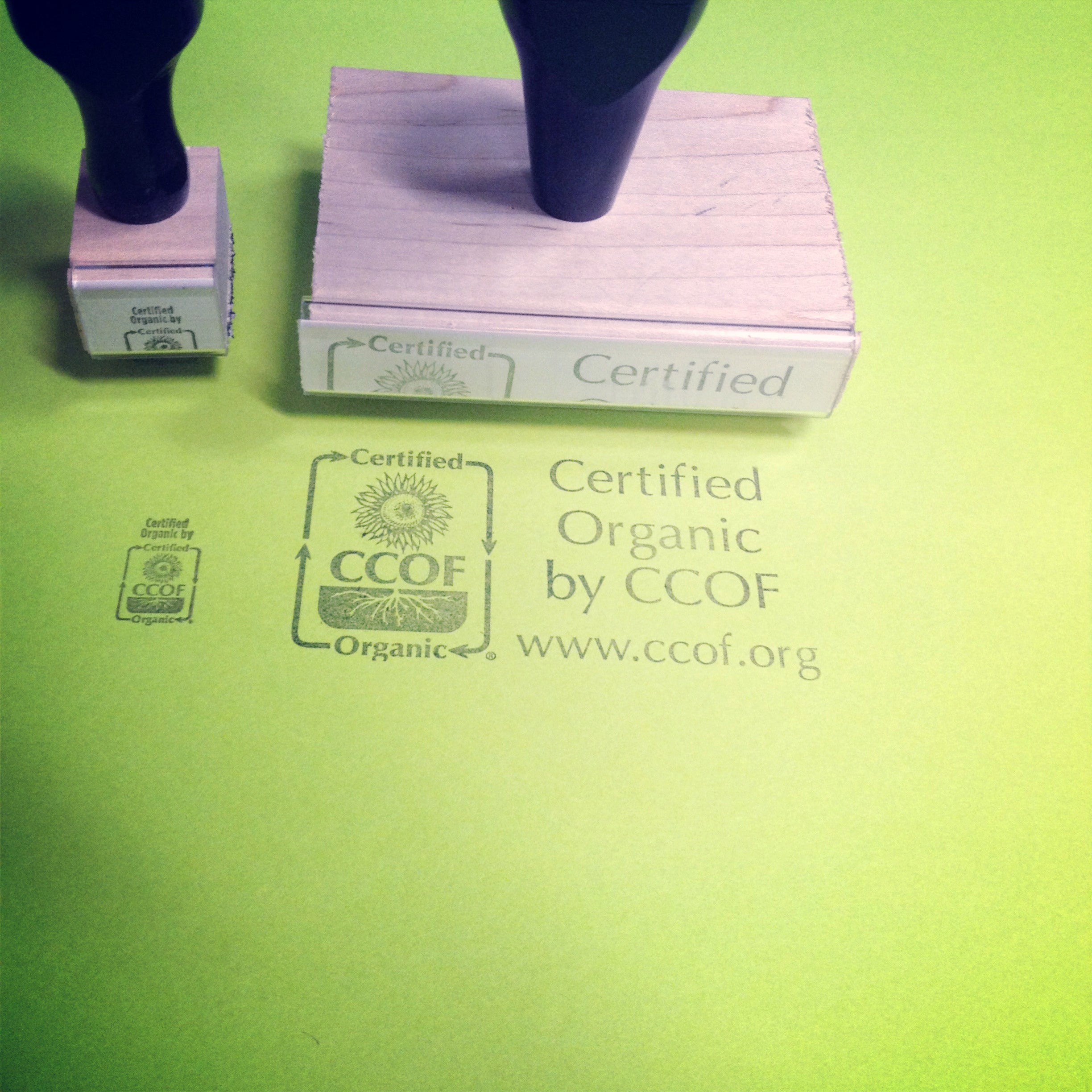 “CCOF Certified Organic” Rubber Stamps