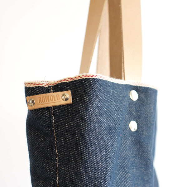 jeans, leather, tote, studio rowold. handmade, madeinamsterdam