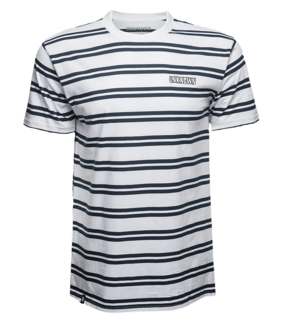 UNKNOWN White/Navy Stripe T-Shirt – UNKNOWN Industries