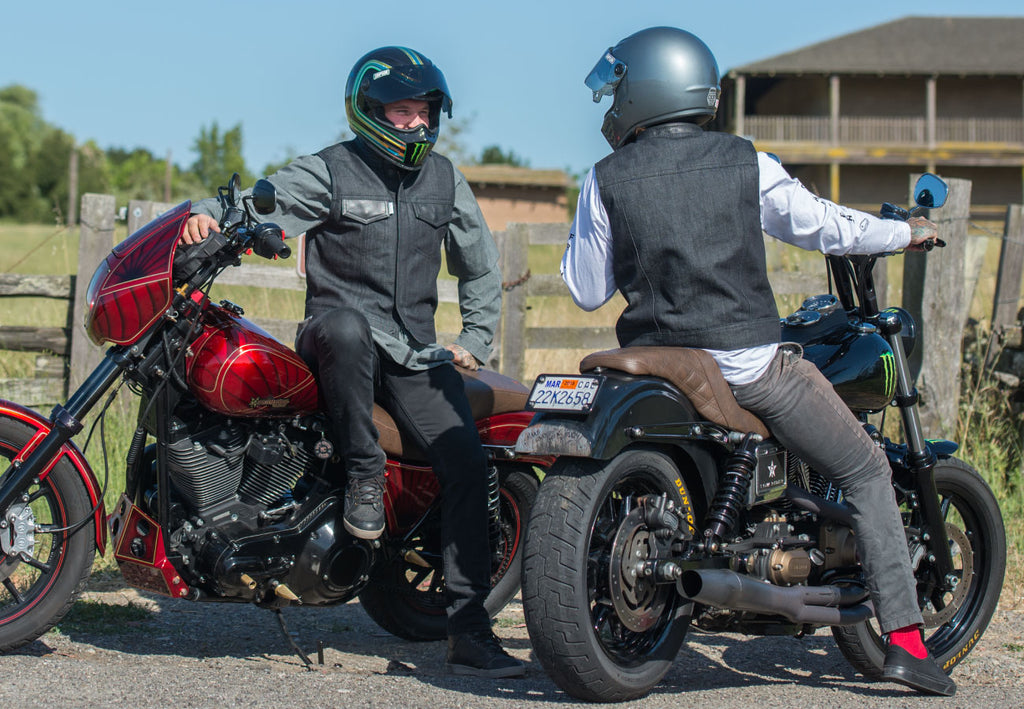 motorcycle vest denim