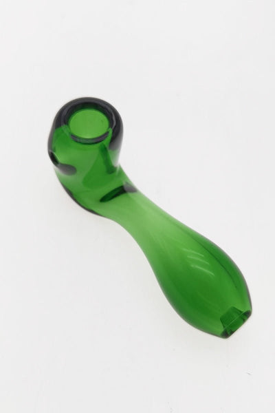 5 Green Web Design TOBACCO Thick Glass Hand Smoking Pipe w/ Carb Hole